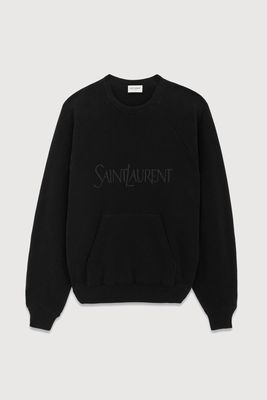 Brand-Embroidered Relaxed-Fit Cotton Sweatshirt from Saint Laurent