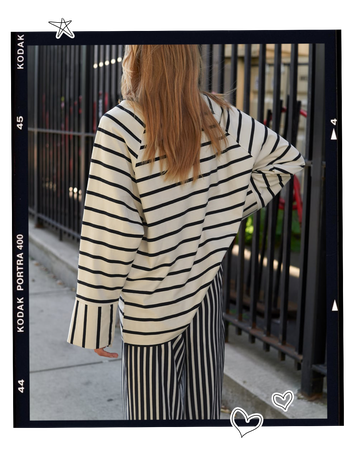 Striped Sweatshirt With Cuffs from Zara