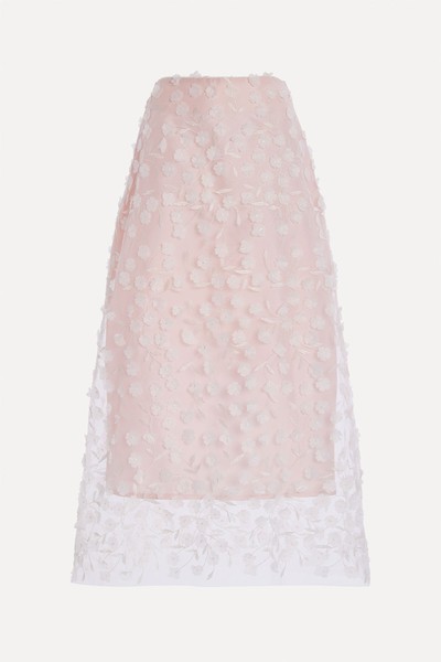 Heather Floral-Appliquéd Tulle Midi Skirt from Marlies Grace