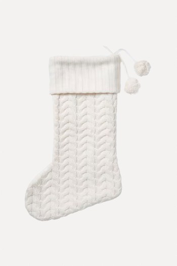 Knitted Plain Cream Stocking from John Lewis