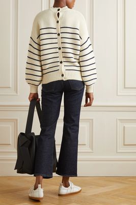 Striped Button-Embellished Cotton Sweater from Alex Mill