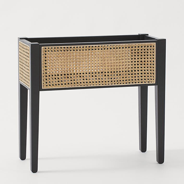 Plant Stand With Rattan Sides