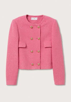 Double-Breasted Tweed Jacket from Mango