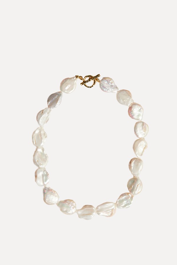 Gold-Plated Pearl Necklace