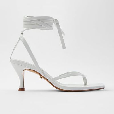 Leather Sandals With Square Toes from Zara