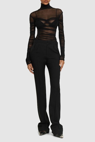 Mesh Long Sleeve Turtleneck from Mugler