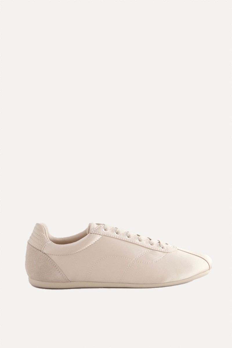 Satin Lace Up Trainers from Next