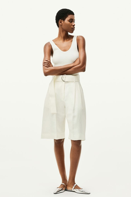 Linen-Blend Belted Shorts from H&M
