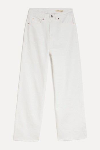 High Waisted Wide Leg Ankle Grazer Jeans from Marks & Spencer