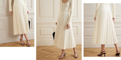 Magdita Pleated Crepe Midi Skirt, £900 | The Row