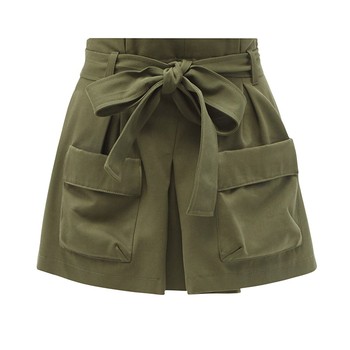 Paperbag Waist Cotton Blend Cargo Shorts from REDValentino