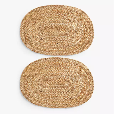 Jute Oval Table Centerpiece Placemats  from John Lewis