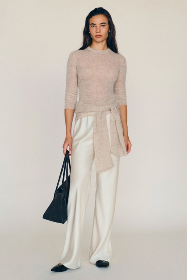 Gale Satin Mid Rise Bias Pants