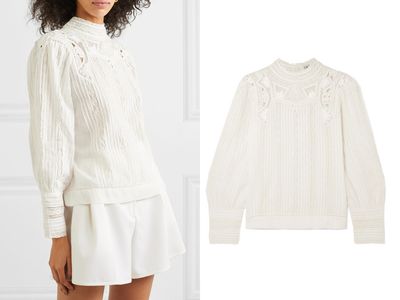 Aster Lace-Trimmed Cotton-Blend Blouse from Sea