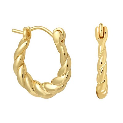 Twisted Mini Hoops In Gold