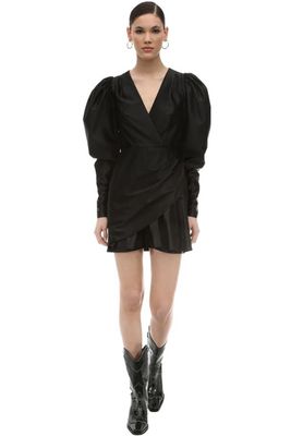 Puffed Sleeves Wrapped Nylon Mini Dress from Rotate