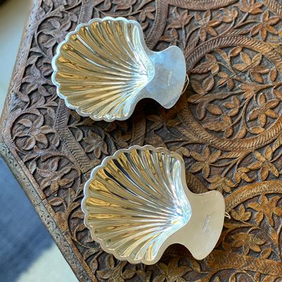 Shell Shaped Silver Plate Dish from Litten Tree Antiques