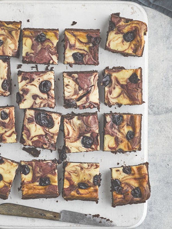 Black Forest Beetroot Brownies With A Cheesecake Swirl