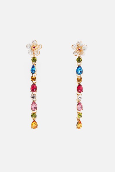 Flower Earrings With Real Pearls & Gemstones from Zara