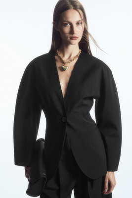 Sculpted Collarless Wool Blazer  from COS