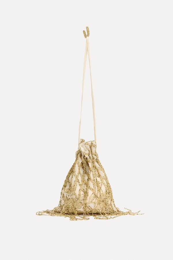 Gathered Sequin Bucket Bag from Zara