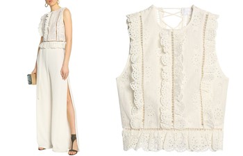 Lace-Up Broderie Anglaise Linen & Cotton Blend Blouse from Zimmermann