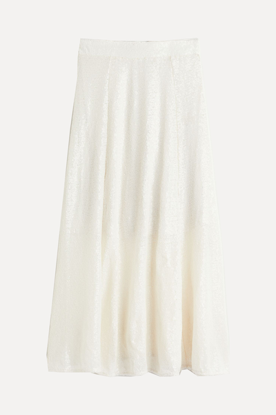 Calf-Length Sequined Skirt from H&M