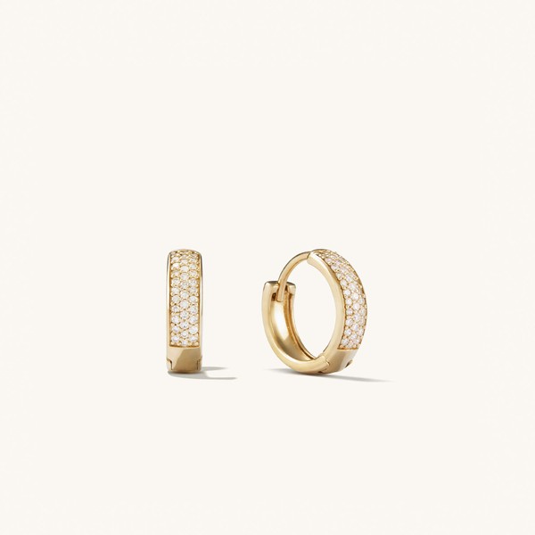 Pavé Diamond Bold Huggie Hoops