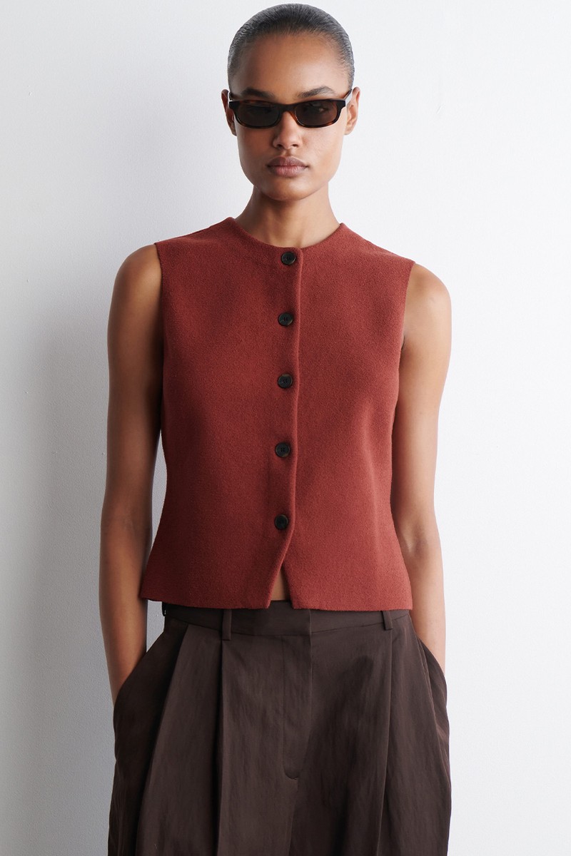 Knitted Cotton Waistcoat