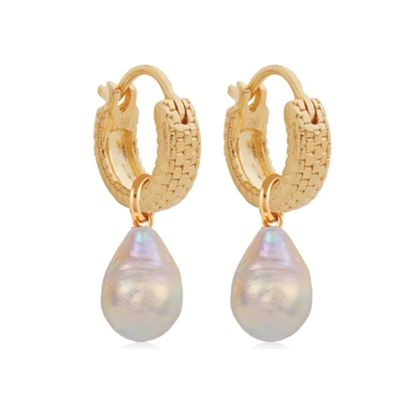 Doina Pearl & Huggie Earrings Set
