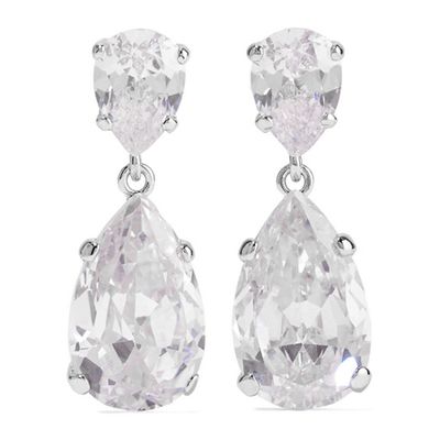 Rhodium-Plated Cubic Zirconia Earrings from Kenneth Jay Lane