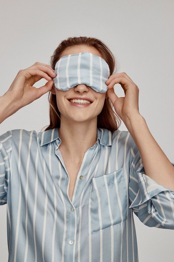 Stripe Silk Eye Mask from Asceno