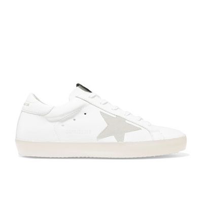 Superstar Distressed Leather and Suede Sneakers from Golden Goose Deluxe Brand