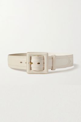 Topstitched Leather Waist Belt from Zimmermann