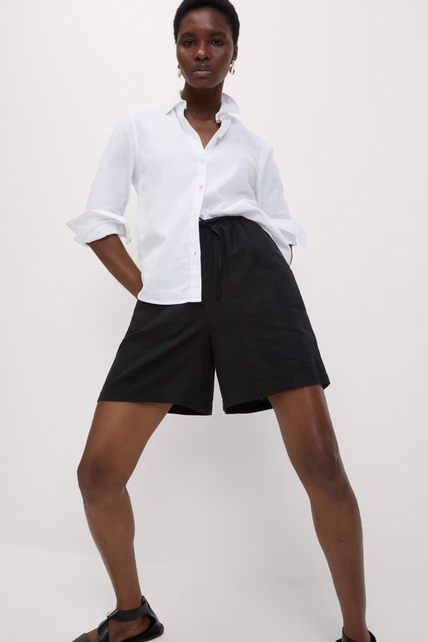 Linen Rich High Waisted Shorts from Marks & Spencer