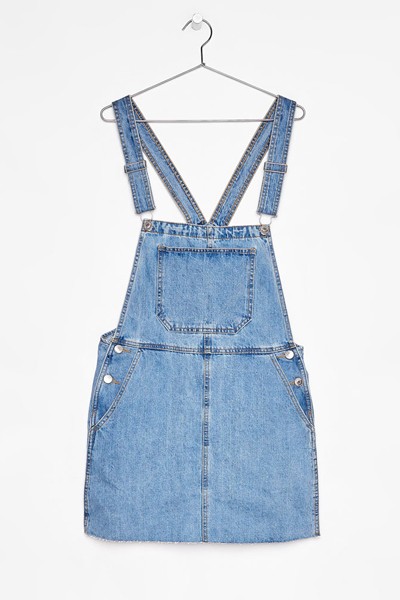 Denim Pinafore Dress from Bershka