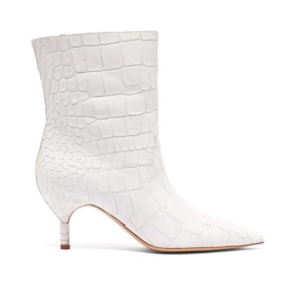 Crocodile-Effect Leather Ankle Boots from Gabriela Hearst