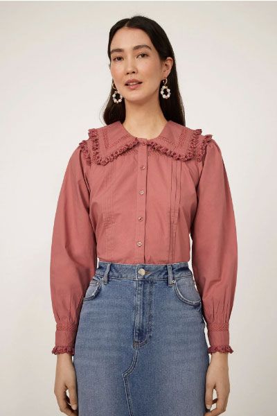 Cotton Frill Collar Shirt