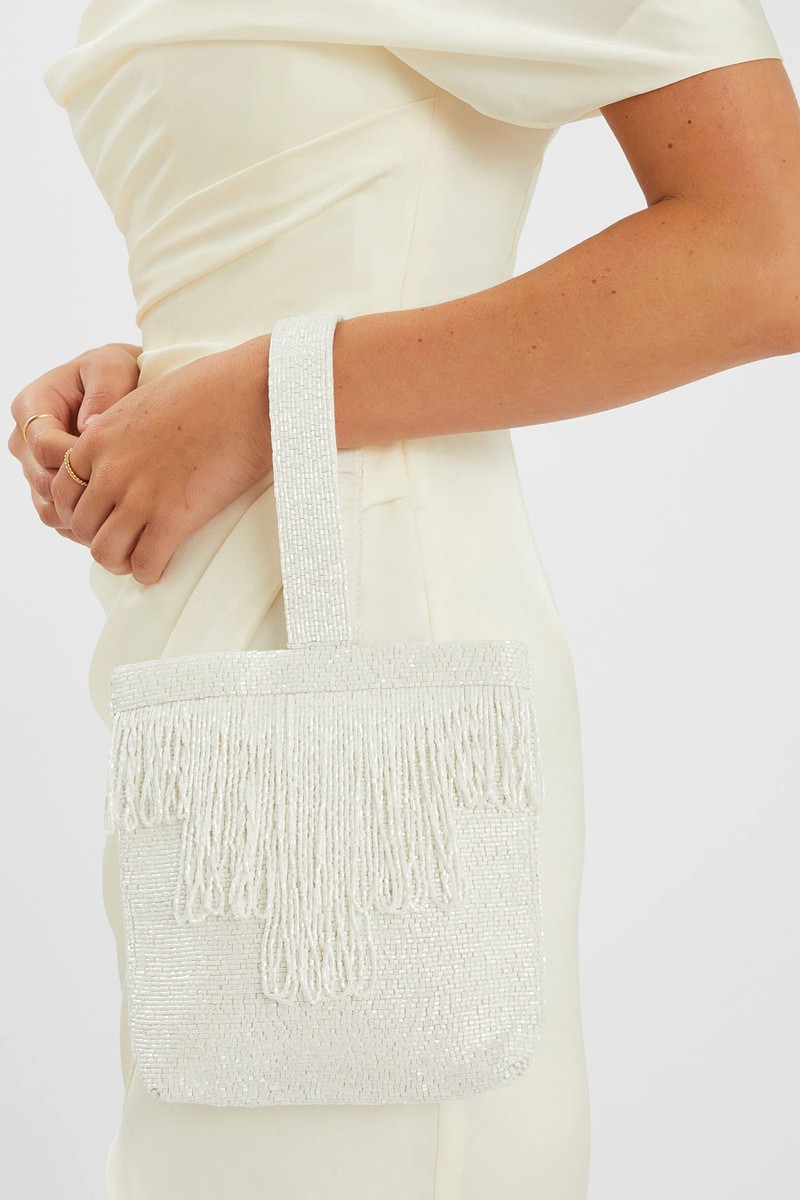Bridal Beaded Fringe Bag from Accessorize