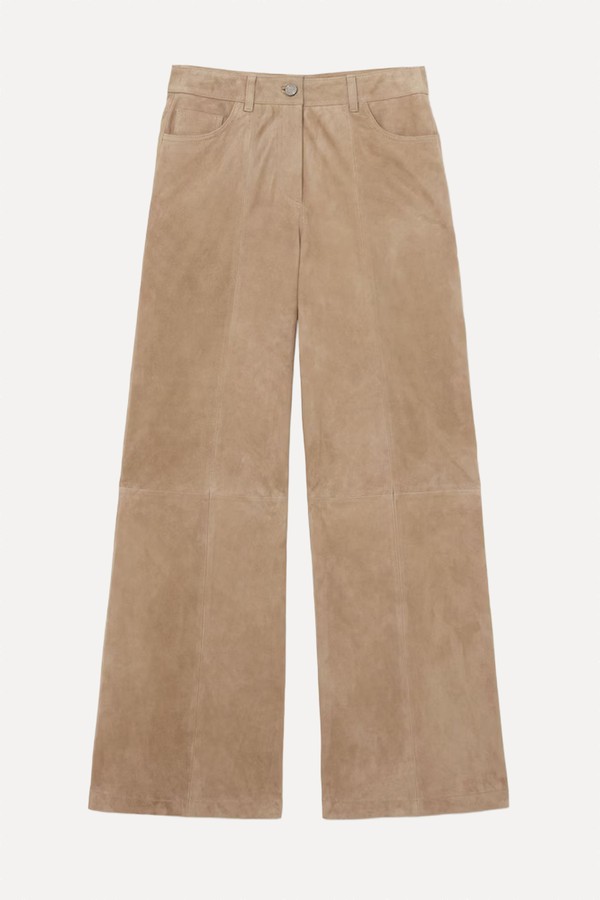 Keria Petite Suede Wide-Leg Trousers