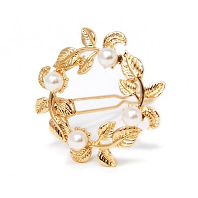 Gold Leaf And Pearl Hair Slide from Johnny Loves Rosie