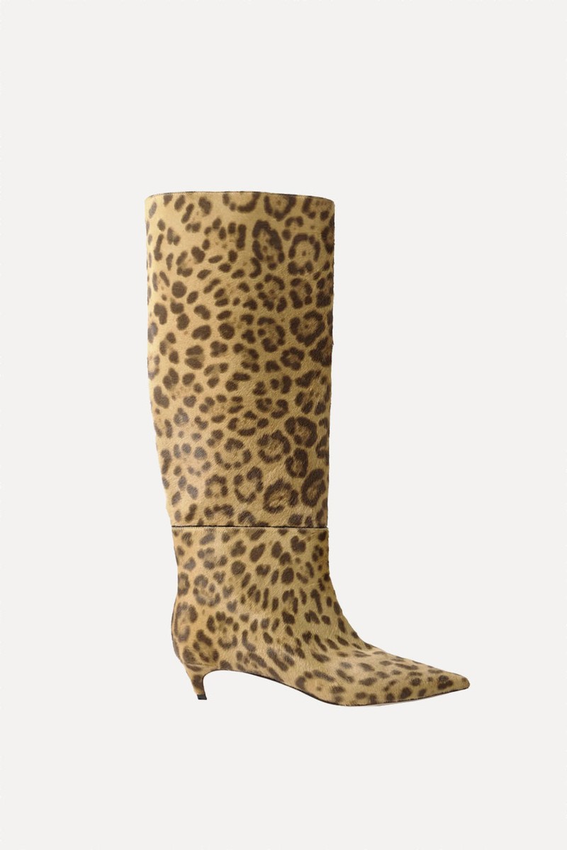 Maxima 35 Leopard-Print Calf Hair Knee Boots from JIMMY CHOO 