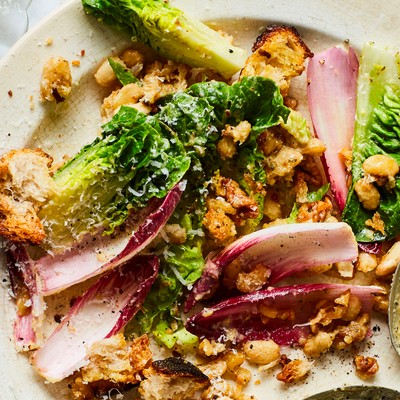 Roasted White Beans With Caesar-Style Tahini Dressing