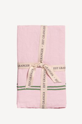 Pink Double Piped Linen Tablecloth from Issy Granger