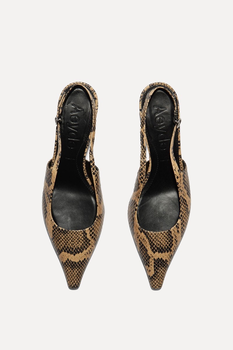 Catrina Snake Print Slingbacks from Aeyde