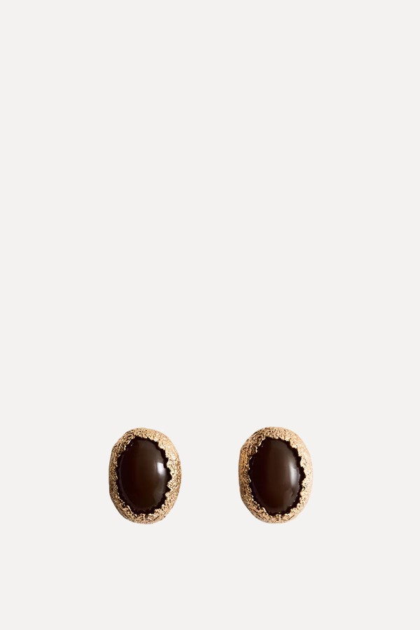 Combined Textured Resin Earrings from Mango