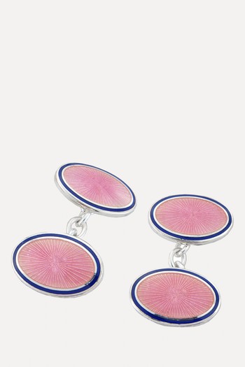 Pink Enamel Starburst Cufflinks from Argent Of London