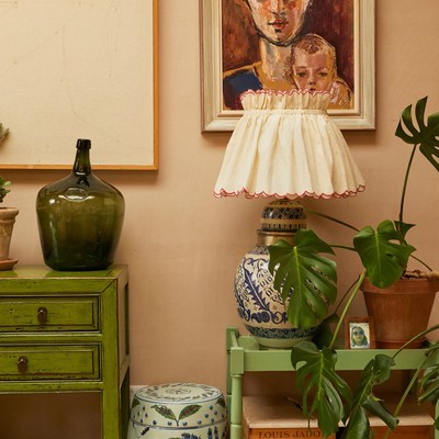 Red Scallop Lampshade from Alice Palmer