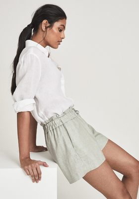 Lacey Linen Blend Drawcord Shorts