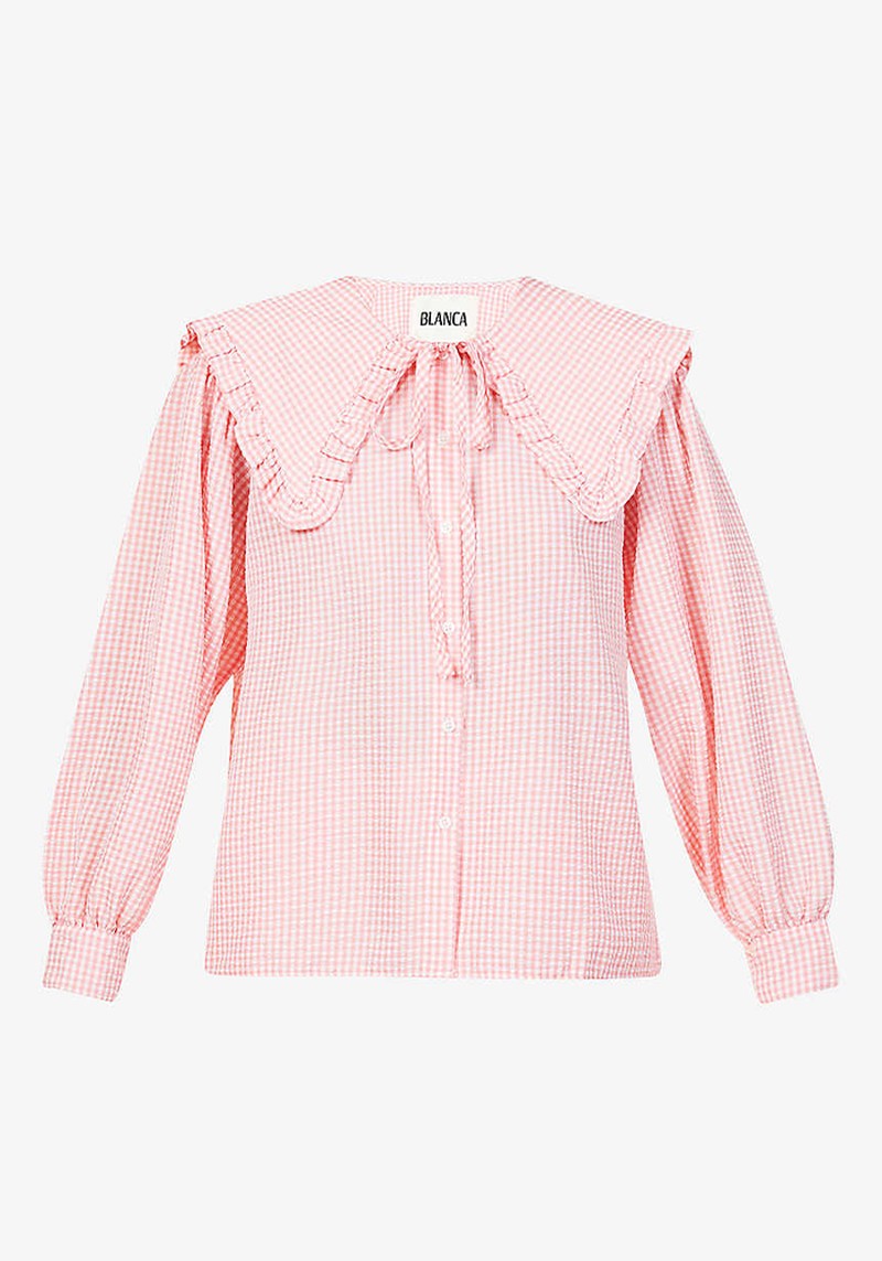 Maja Oversized Collar Woven Blouse from Blanca Studio